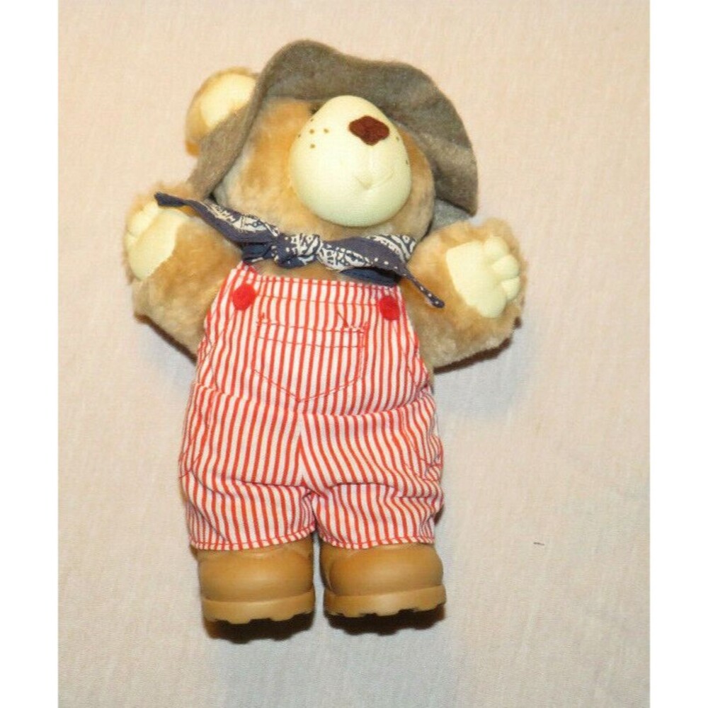Vintage Furskins Bear From Wendys 1986 Train Engineer Bear